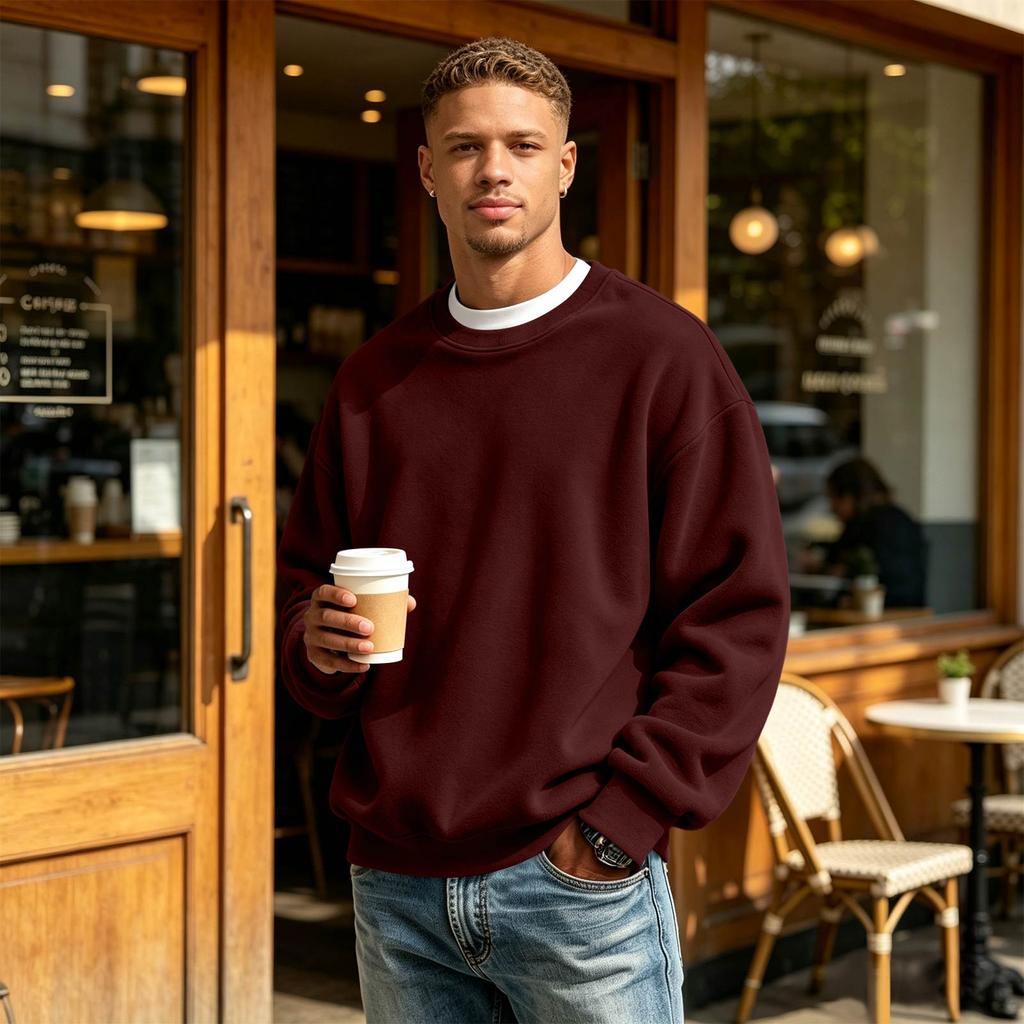 Heren Sweatshirt met Ronde Hals en Lange Mouwen voor Casual Dagelijks Gebruik