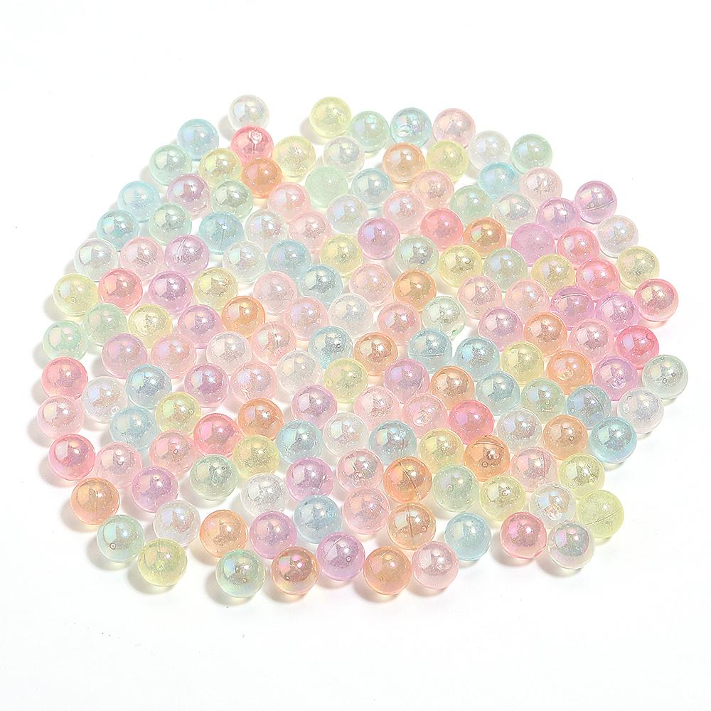 

100-200Pcs 6 8 10mm No Hole Round Acrylic Beads AB Color Imitation Pearl Beads DIY Bracelet Necklace Jewelry Making Loose Beads