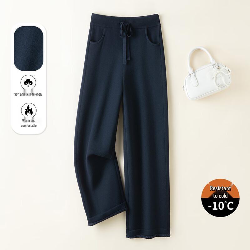 

Srcr Women s Wool Blend High-Waisted Straight-Leg Pants XL