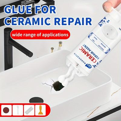 Pâte de Réparation pour Glaçure de Carrelage et Céramique pour Combler les Fissures, Sceller et Réparer les Surfaces en Céramique, Porcelaine, Émail Céramique et Marbre