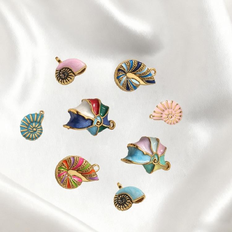 Stainless Steel Craft Charm Artistic Jewelry Component Conch Shape Necklace Making Accessories Suitable for Regular Use