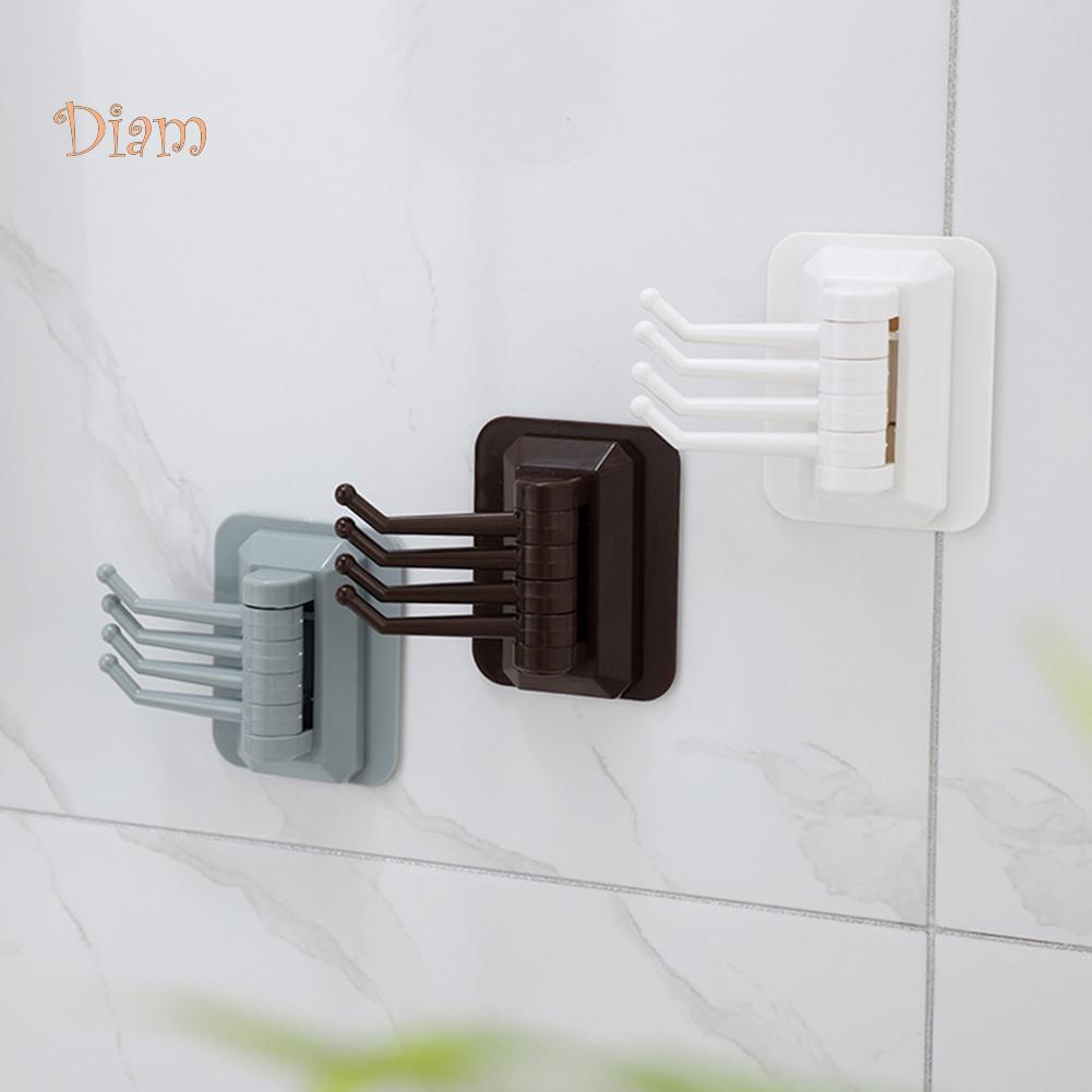 NO.HS Bathroom Wall Mount Self Adhesive Hooks Rotary Towel Sundries Hanger Towels Wash Cloth