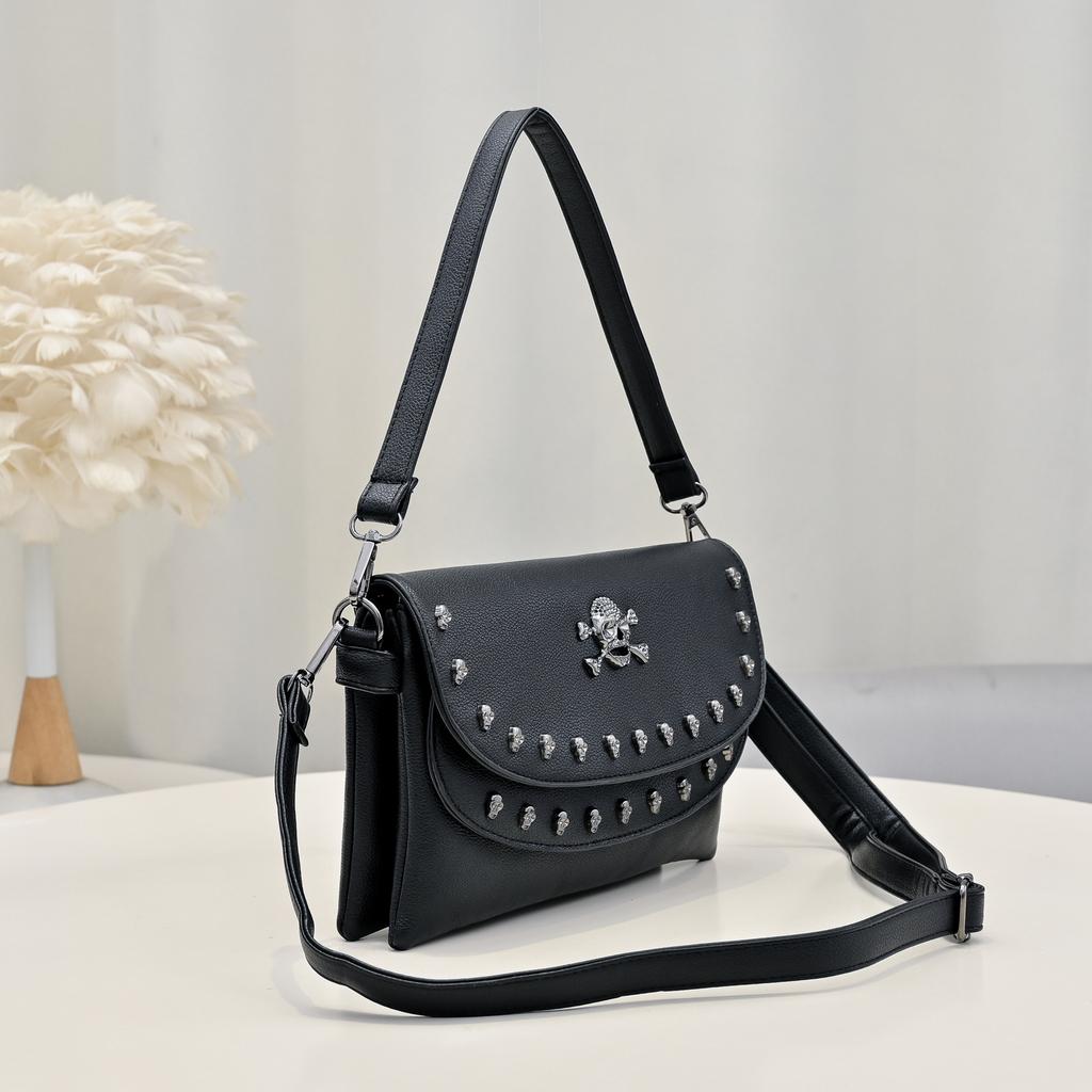 Punk Style Skull Women's Bag Envelope Bag Embossed Chain Bag Korean Version Trendy Fashion Single Shoulder Crossbody Women's Bag
