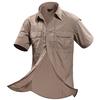 Pánská košile Vojenská košile s krátkým rukávem Košile pro volný čas Společenské oblečení Košile Homme Camisa Masculina