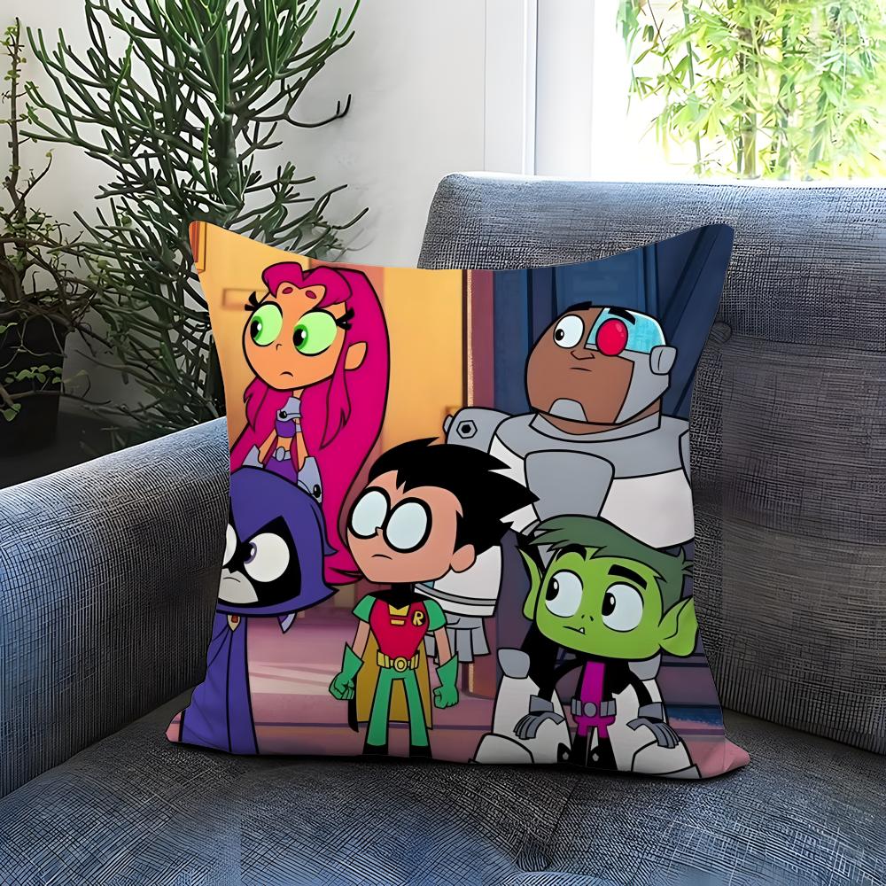 anime Teen Titans Go! Cushion Cover Comfortable Reversible Pillow Cover Ideal for Car Sofa Bedroom & Beyond