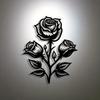Laser Cut Rose Metal Wall Art Modern Home Office Decor Premium Craft Sign