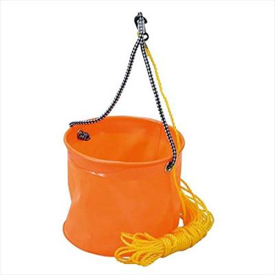 PRO MARINE EVA Inverted Round Bucket (with Rope), 24cm, Random Colors, Sky Blue, Orange, Green, AEC020-24