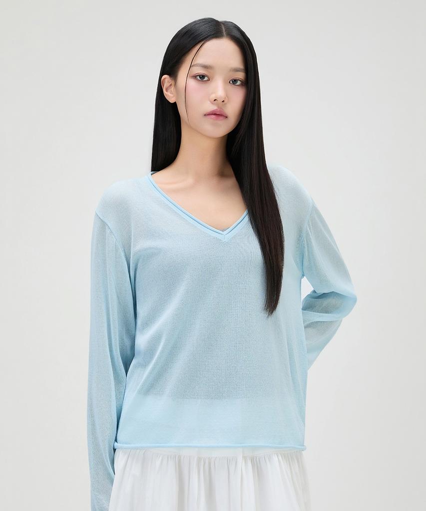 MIXXO Deep V-Neck Summer Knit_Miwkag70Ms