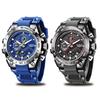 LIGE Men's Watch Multifunction Sub-Dial Silicone Strap Men's Quartz Watches