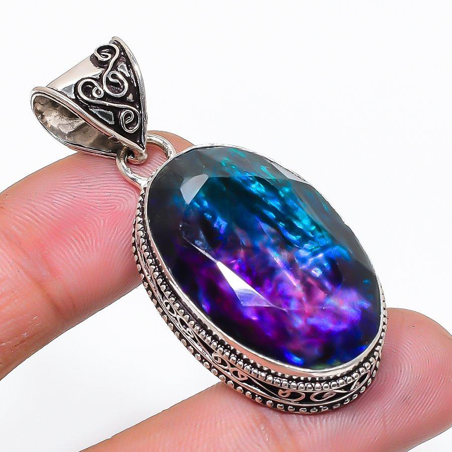 Натуральный амолит Драгоценный камень 925 пробы Стерлинговое серебро Ювелирное изделие Подвеска 1,97  AP-14342