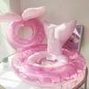 Inflatable Baby Swimming Ring with Seat Pink 63x47cm