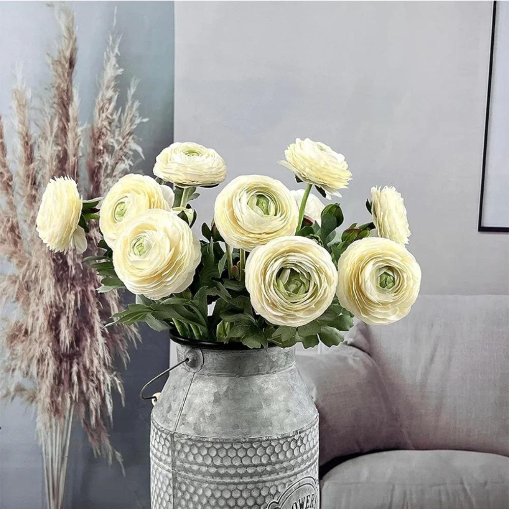Künstliche Blumen mit Echt-Touch Ranunculus Blumen Seiden-Ranunculus Blumen 10er Pack