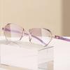 Rimless Reading Glasses Women Vintage Frameless Diamond Cut Edge Hyperopia Eyeglasses Anti Blue Light Computer Eyewear +1.0~+4.0