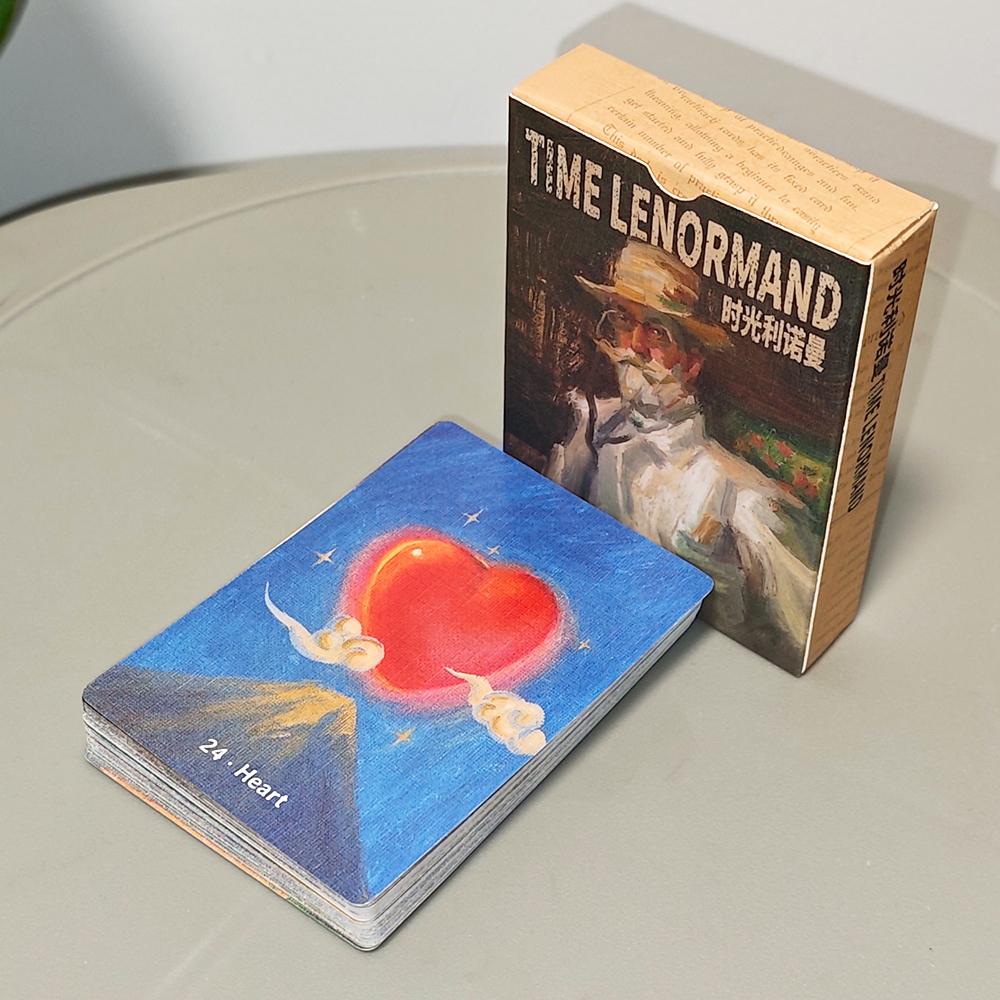 Time Lenormand Oracle Deck 38 Oil Painting Style Cards with Extra Man/Woman Cards Printed on Double-embossed Cardstock 9x6cm