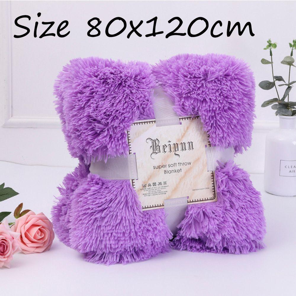 Elegant Super Soft Home Textile Fluffy Rug Long Shaggy Faux Fur Throw Blanket Bed Sofa Blanket