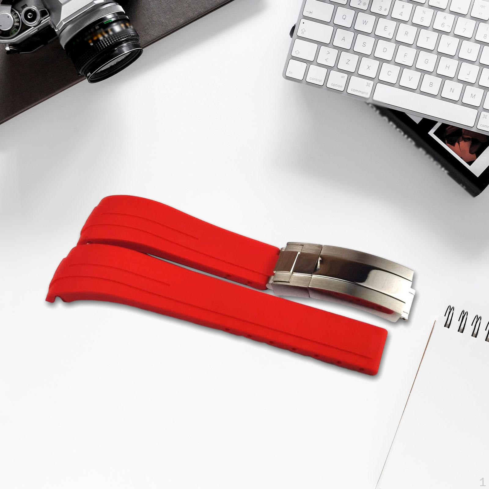 

Силіконовий ремінець для годинника, що швидко знімається, регульований для чоловіків і жінок, змінний ремінець для годинників червоний