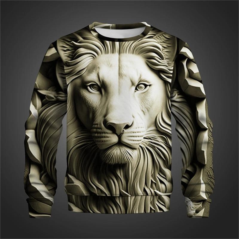 Spring And Autumn 3d Printed Cute Cat Long Sleeve T Shirt For Men Casual Clothing Animal Pattern Top Tees T-shirt Streetwear