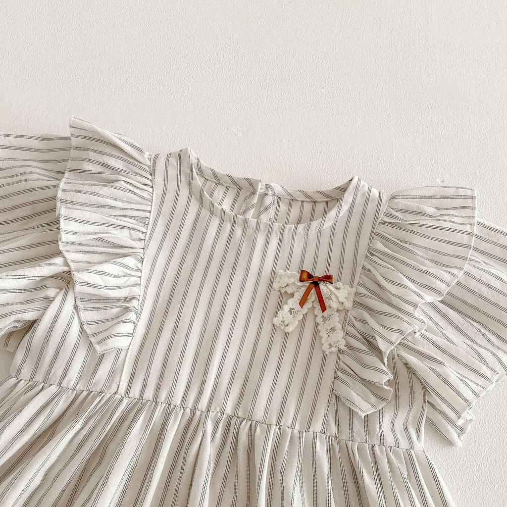 Children's Summer Striped Sibling Outfit: Boys' Shorts & Girls' Dress Set 2025