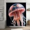 Stunning Jellyfish Bath Curtain Waterproof Decorative Shower Curtain for Bathroom, Pink White Colorful Printed Home Decor Item w