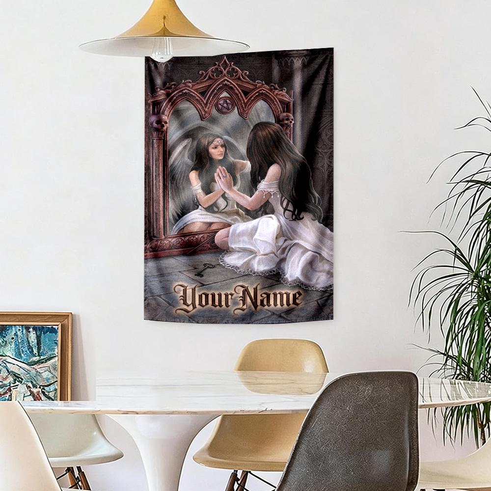 Gothic Illustrations Custom Your Name Wall Decor Tapestry Art For Pet Memorial Birthdaywedding Party Backdrop Family Gift