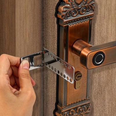 Nova ferramenta de viagem de fechadura de porta de metal antirroubo trava de segurança sem perfuração porta de segurança armário batente sala de casa