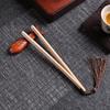 Rosewood Fish-Shaped Leaf Tea Tongs & Chopstick Rest