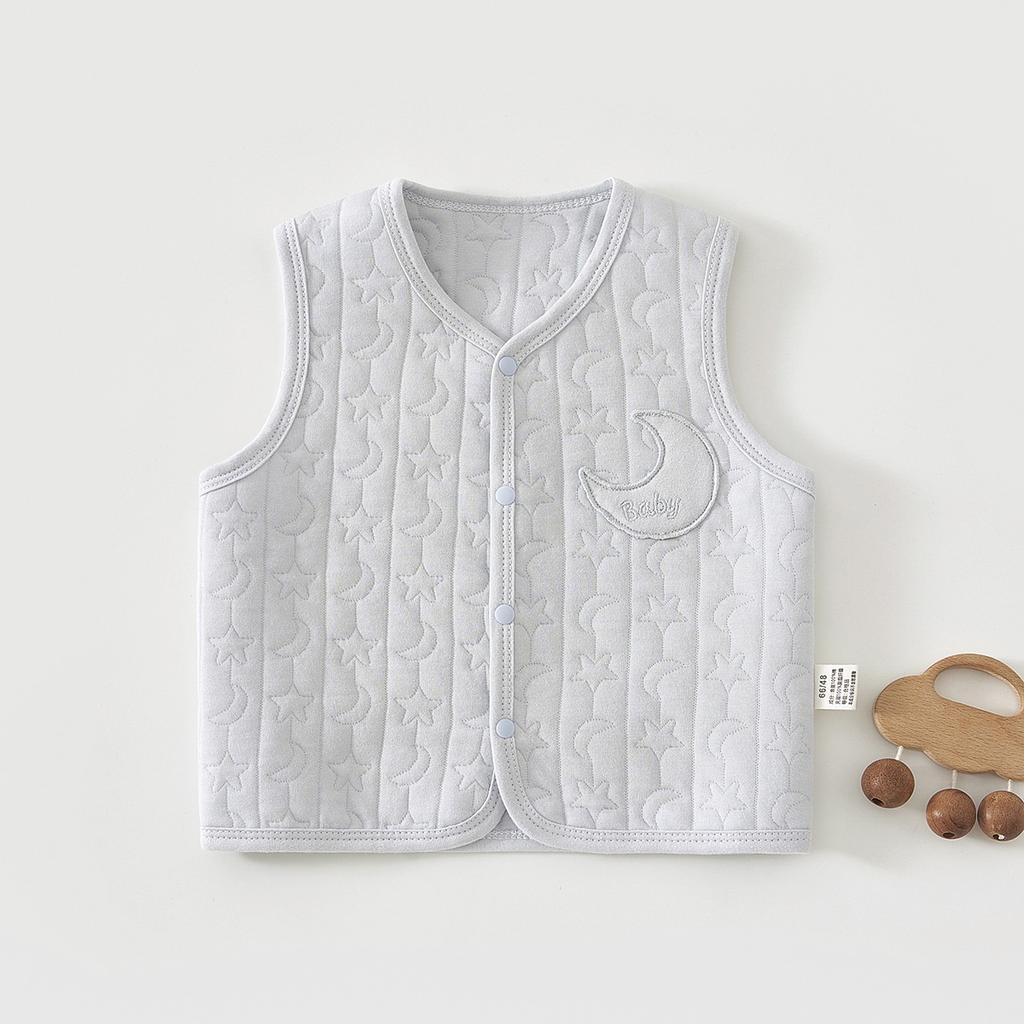 Baby Quilted Vest, Cotton Sleeveless Cardigan Jacket for Infants and Toddlers, Lightweight Warm Spring Autumn Outerwear