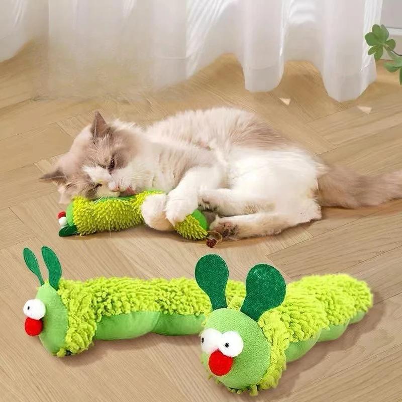 Cat Chew Toys Caterpillar Catnip Molar Toy Cat Teaser Interaction Toy Clean Mouth Kitten Toy Pet Cat Catnip Toy Accessories