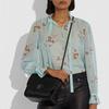 Coach Madison Shoulder Bag Signature Canvas Black Leather with Flower Turnlock Women's Crossbody Handbag Casual Daily Travel Shopping 4679-MWQV8