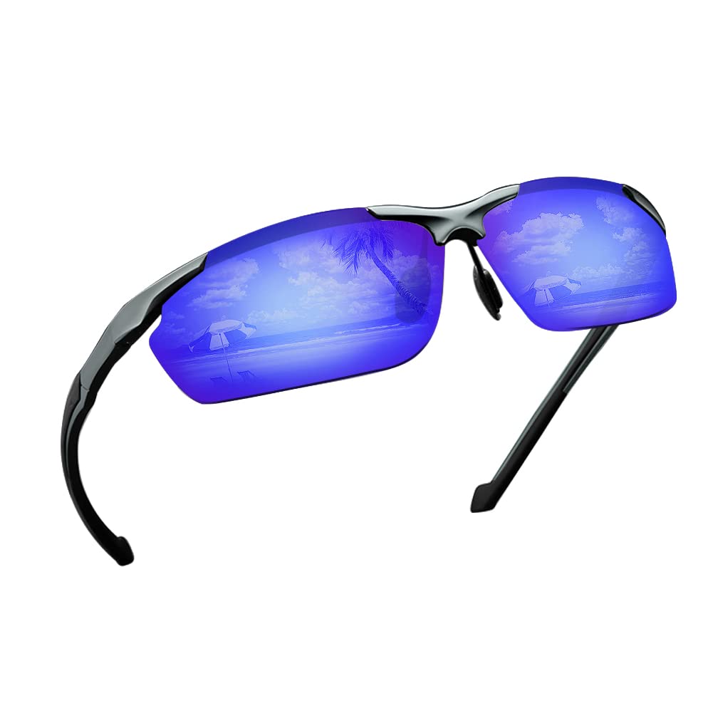 

Glazata Polarized Sports Day and Night UV400 for Night and Driving Sunglasses, Use, Ultra-Lightweight Metal, Protection, Driving, Baseball, Cycling, синій