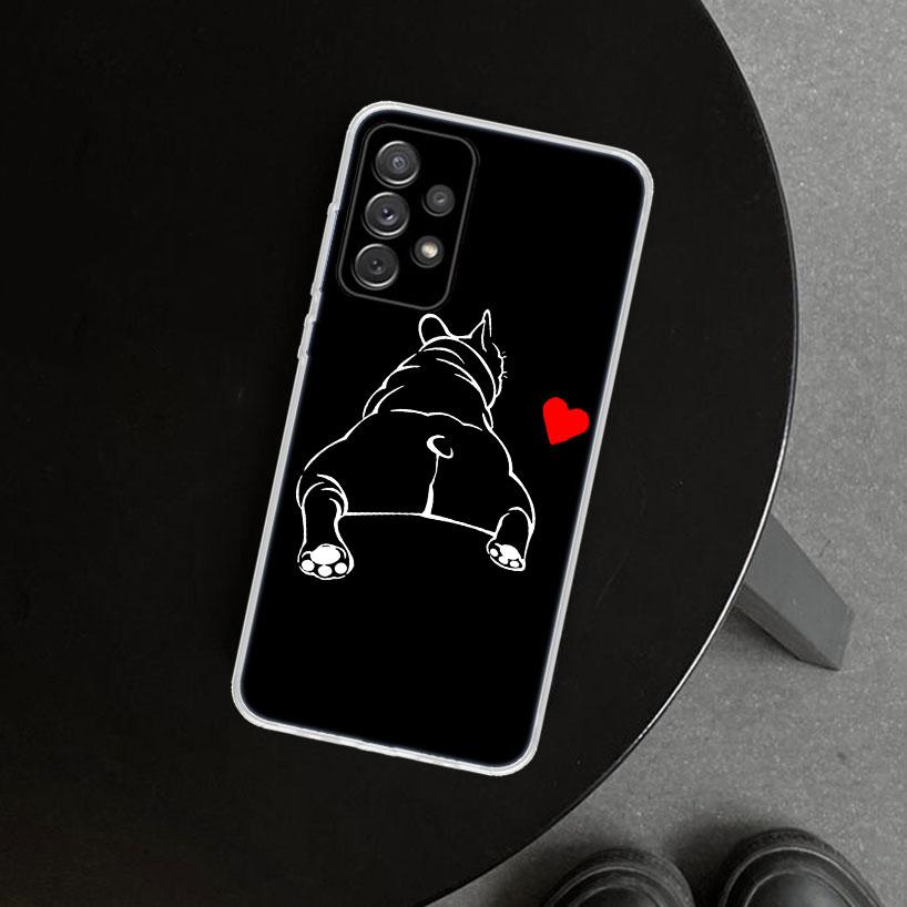 French Bulldog Black White Phone Case Cover For Samsung Galaxy A12 A22 A32 A52 A72 A02S A51 A50S A31 A20S A10S Note 20 Ultra 10