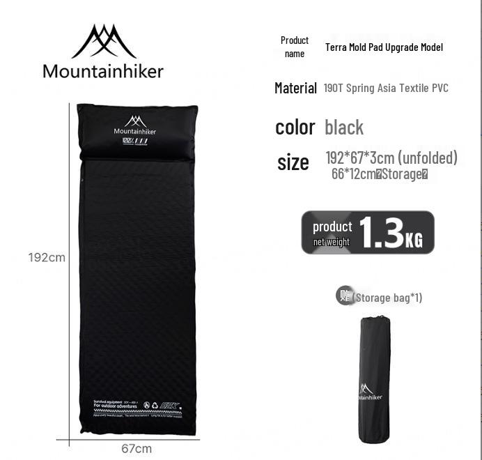 Mountain Guest Terra Inflatable Camping Mat with Pillow - Moisture-Proof Air Nozzle Sleeping Pad