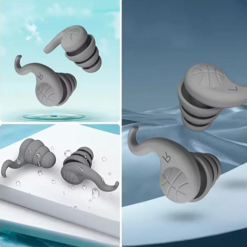 1/2 Pairs Professional Waterproof Swimming Earplugs, Reusable Silicone for Pool & Sleep, Super Soft Noise Reduction for Travel