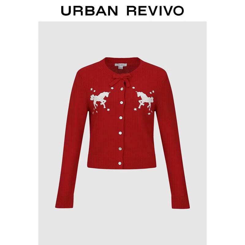 UR 2026 Women s Beaded Bow Knitted Cardigan XS