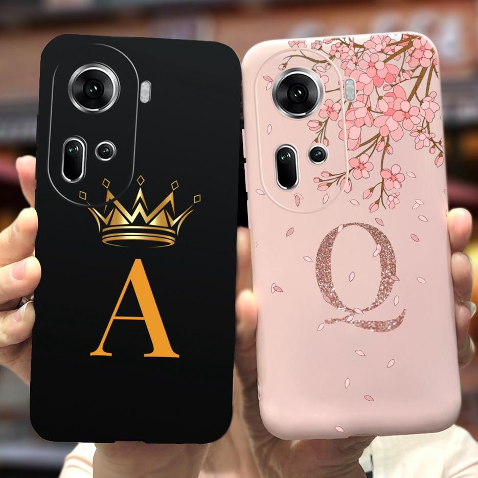 Für Oppo Reno 11 5G Hülle Reno11 F Niedliche Kronen Buchstaben Abdeckung Weiche Silikon Handyhülle Für Oppo Reno11 Pro Reno 11F Rückseite Taschen