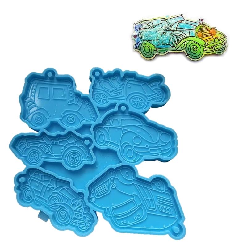 Glossy Truck Silicone Mold DIY Keychain Ornaments Pendant Epoxy Resin Crafting Molds Jewelry Making Tool Valentines Day
