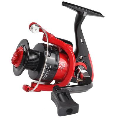 Rapporto mulinello da pesca 5.0:1 Ruota girevole ad alta velocità Esca pieghevole Rocker Carp Barra dentata in ottone Strumento da pesca resistente all'usura Nero e rosso