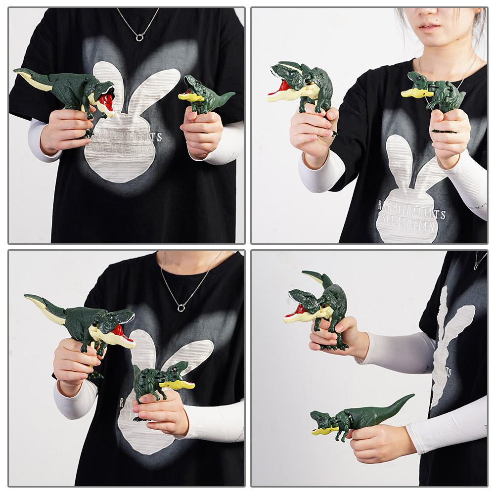Press & Shake Head Dinosaur Toy Gun - Creative Spring Telescopic Dinosaur Pistol Stress Relief Decompression Toy