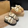 Thick-soled Velvet Birkenstock Snow Boots Women's 2025 Autumn and Winter New Velcro Bread Cotton Shoes Warm Fluffy Shoes Women's Shoes