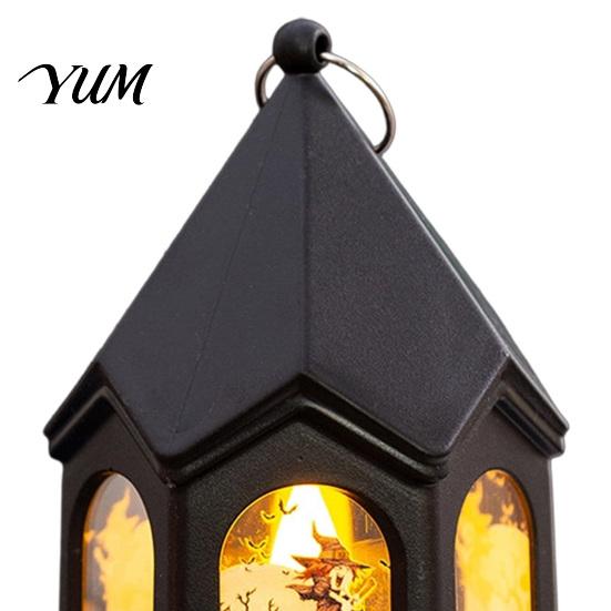 Kids Halloween Gifts Pumpkin Lantern, Gothic House Shape LED Flickering Candle Light Party Souvenirs for Party, Spooky Table Centerpieces, Home