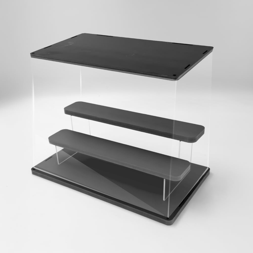 

LED Downlight Acrylic Collection Case, 3 Tiers, Black, Capsule Toy Figure Light-Up, 3-Color Switching