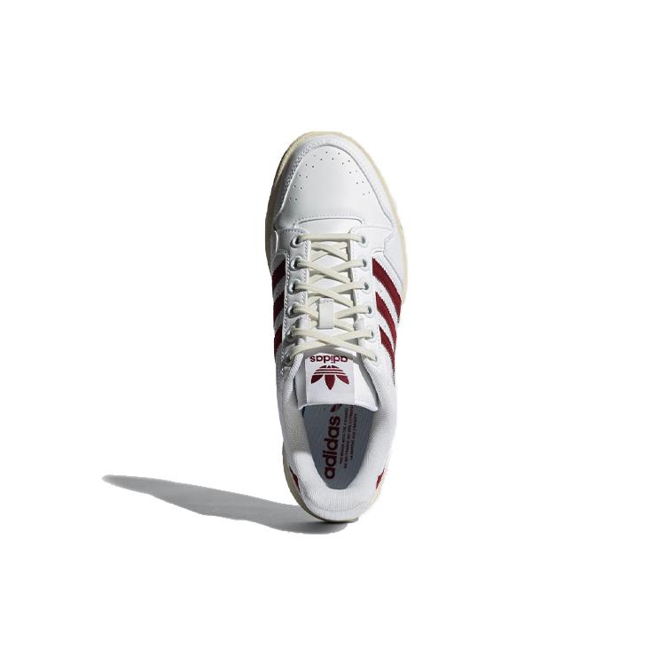 Adidas Originals NY 90 Stripes Leather Slip Resistant Abrasion Resistant Low top Skateboard Shoes Unisex White Red HQ4271