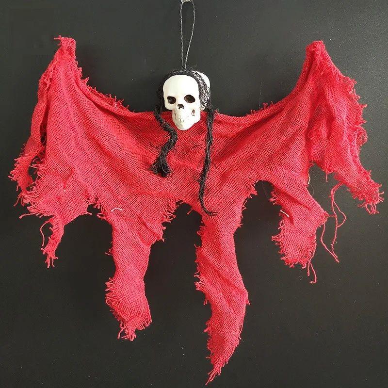 Halloween Decoration Small Hanging Ghost Skull Head Terror Decor Witch Pendant Props Skull Head Halloween Party Haunted House
