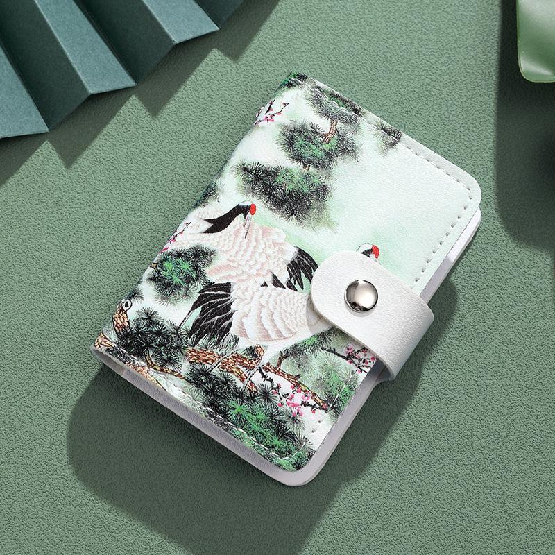 

Женский кошелек для карт с масляной живописью Слот для карт с защитой от размагничивания Сумка для хранения банковских карт и сертификатов для мужчин Карта большой вместимости с защитой от кражи