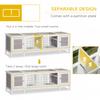 Rabbit Hutch and Run, with Removable Tray - Grey