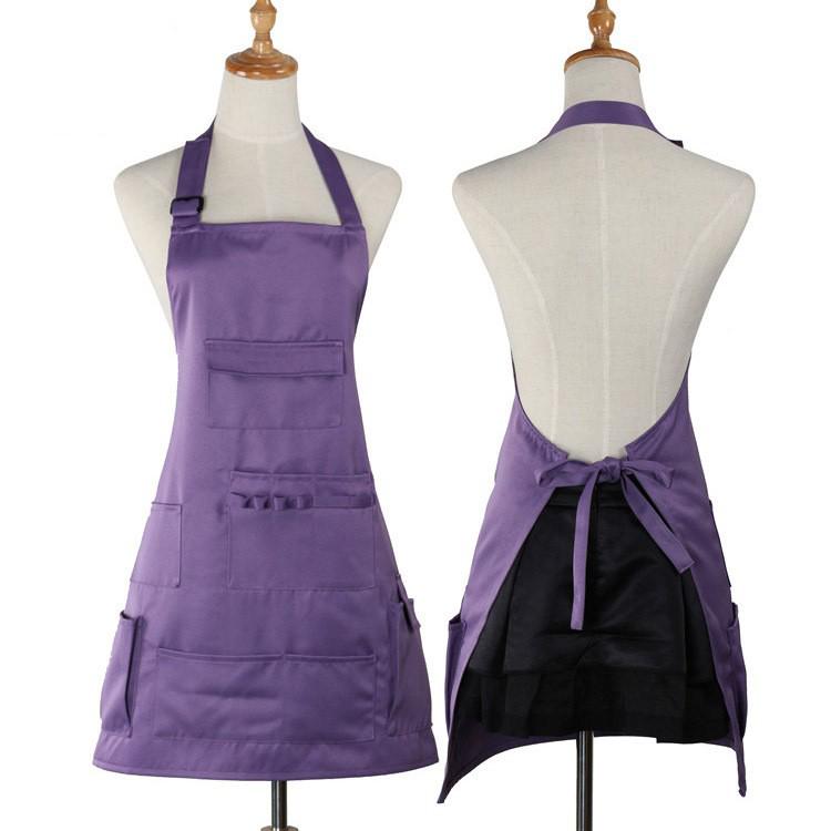 Korean Style Multi-Pocket Halter Apron for Hairdressing & Makeup Artists