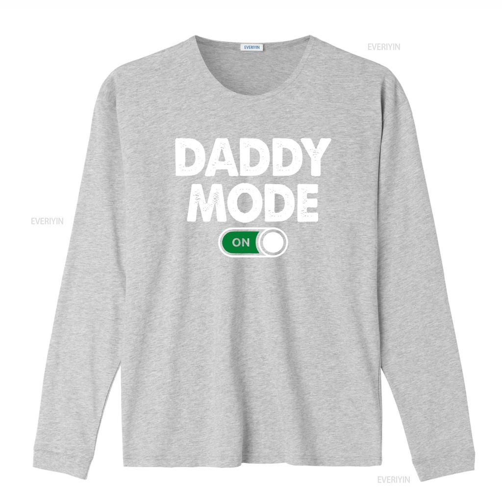 Daddy mode on T Shirt new gift dad fathers day funny for him promoted to vintage Washed Casual fashion Comfortable Breathable