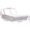 Double Sun Lounger with Cushions Beige Poly Rattan