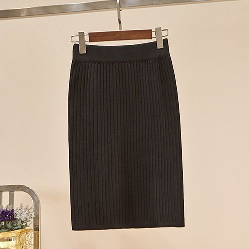 

Юбка-полуюбка детская корейская версия вязаная короткая юбка разрезная юбка с пряжей основа и юбка с запахом на бедрах S чёрный