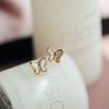 Delicate Exquisite Shell Butterfly Titanium Steel Stud Earrings For Women